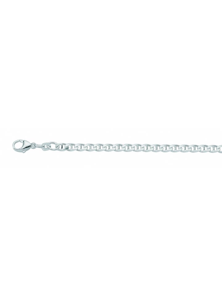 Damen 925 Silber Panzer Armband 19 cm Ø 3,8 mm in silber