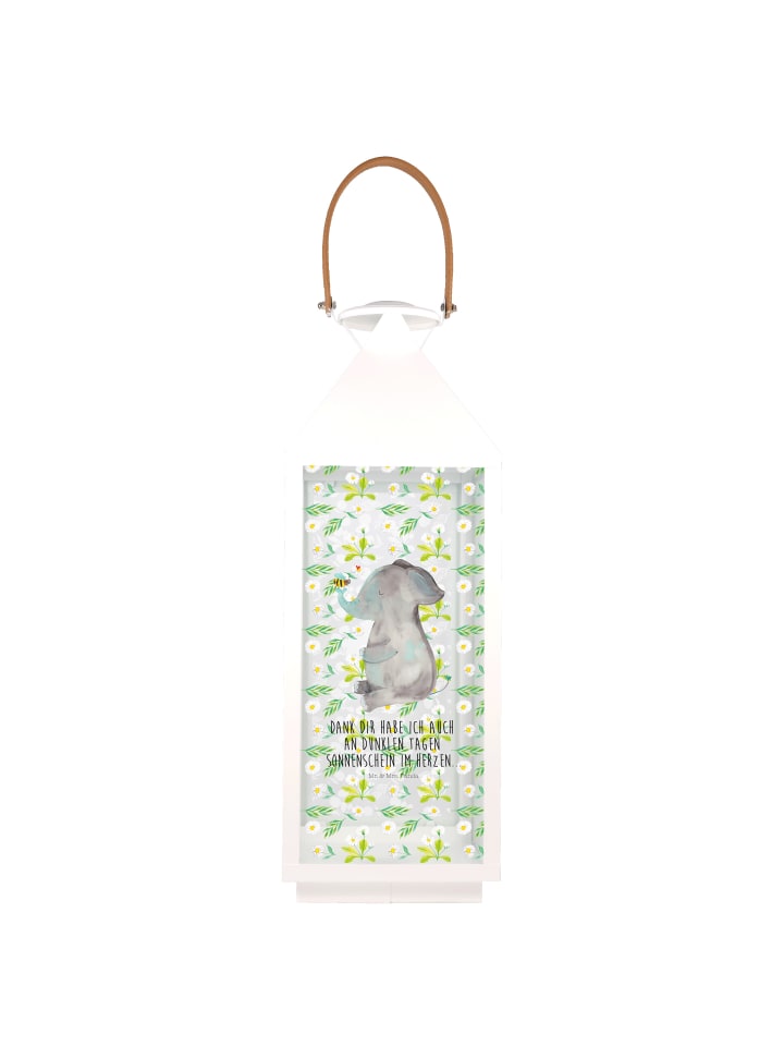 Laterne Elefant Biene mit Spruch in Transparent