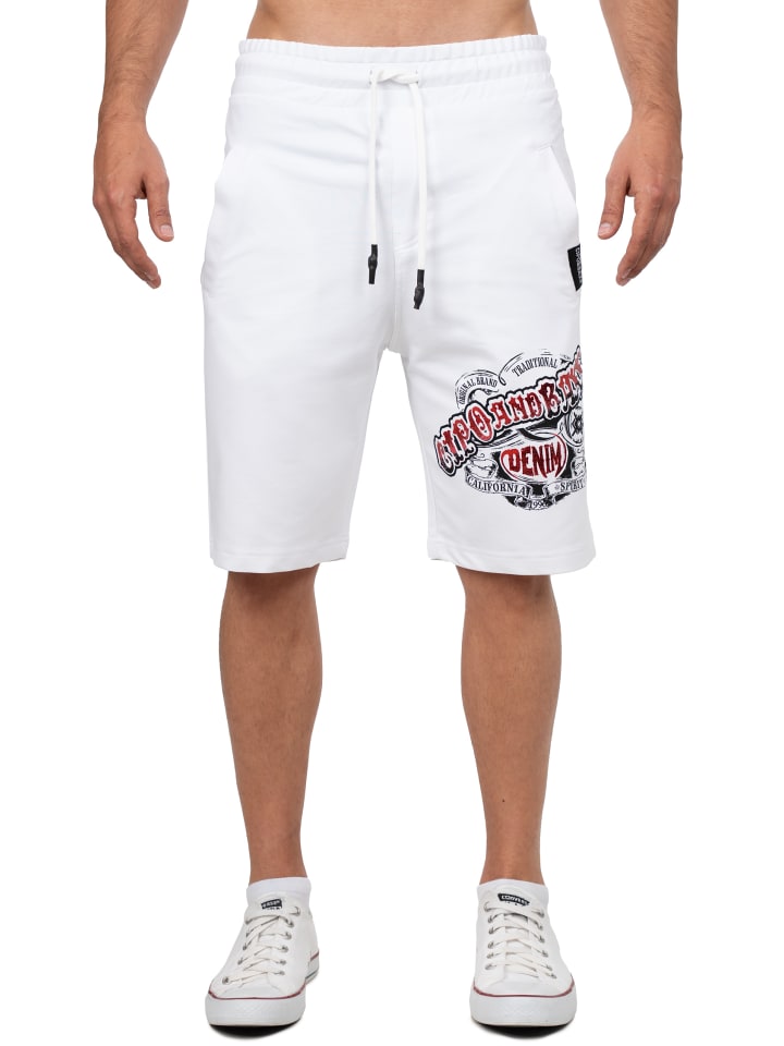 Herren Regular Fit Shorts Mid Waist in White