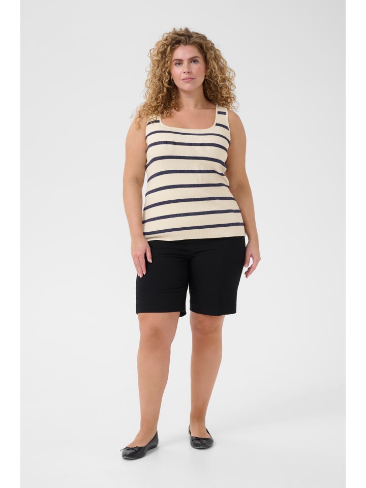 Strickpullover KCmorina Tight fit in Silver white/ Blue stripe