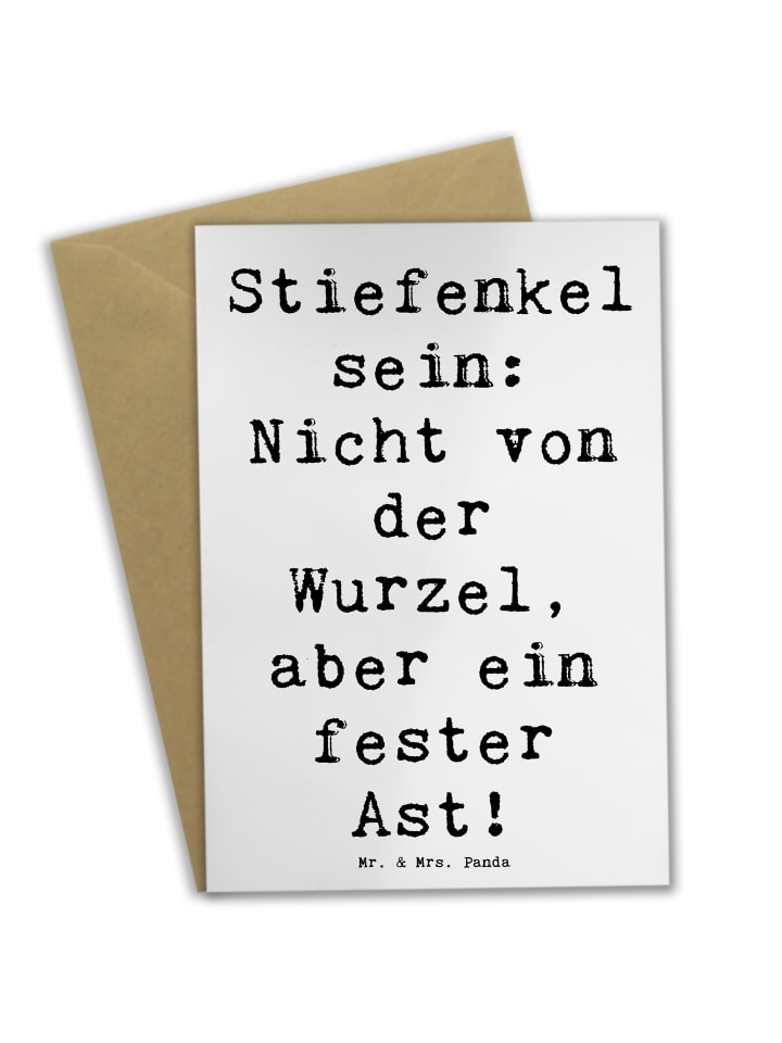 Grußkarte Stiefenkel mit Spruch in Weiß