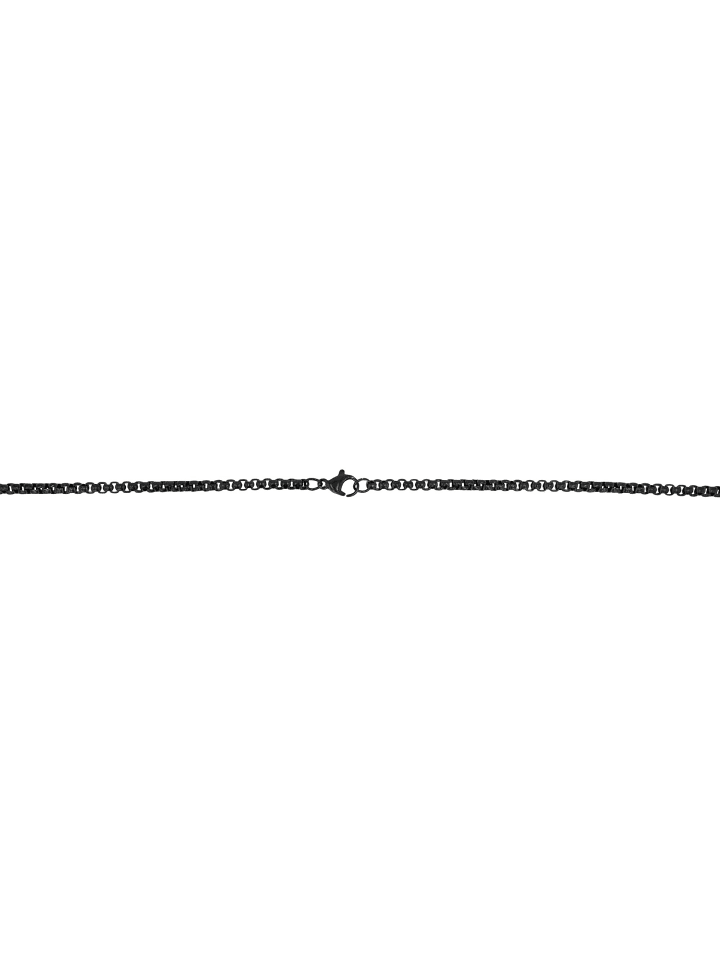 Jungen Halskette – Totenkopf aus Edelstahl 60 cm in schwarz