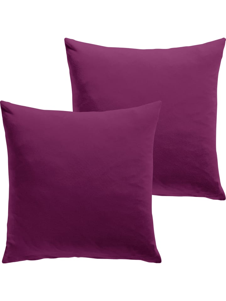 Single-Jersey Kuschelkissenbezug 2er-Pack San Francisco in beere
