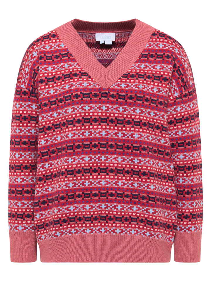 Damen Pullover in Rot Mehrfarbig