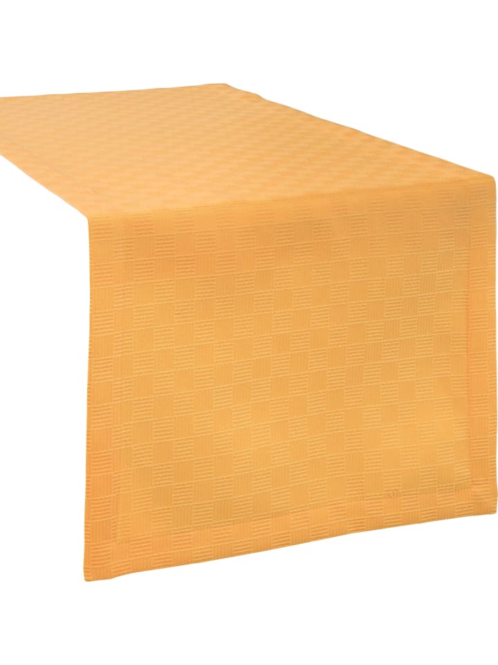 Jacquard, Baumwollmischung Tischläufer Paderborn in mango