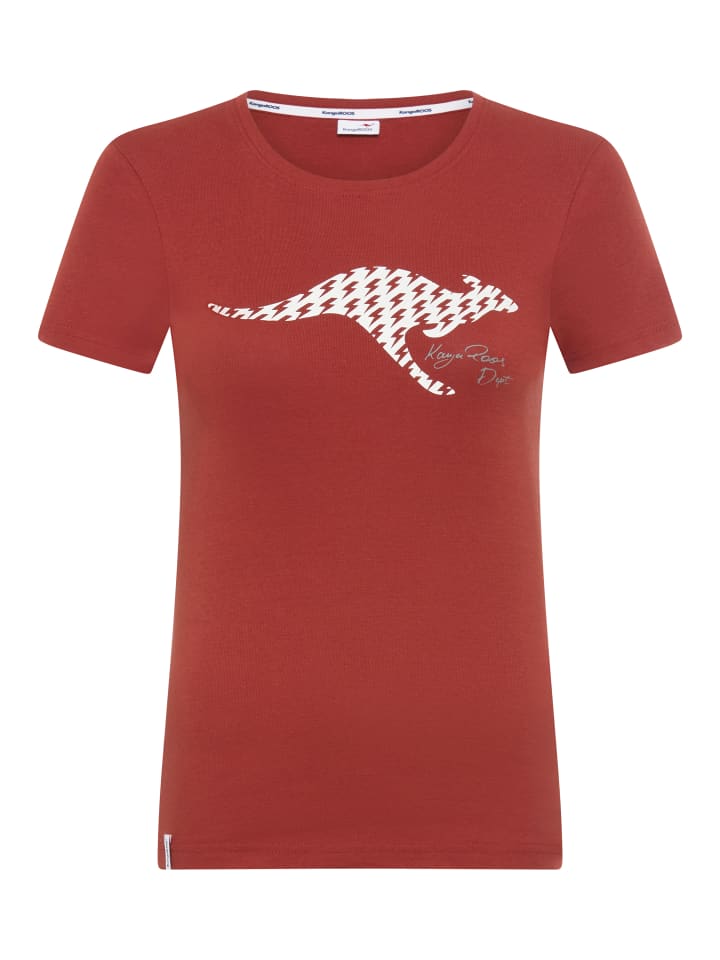 Kurzarmshirt in rostrot