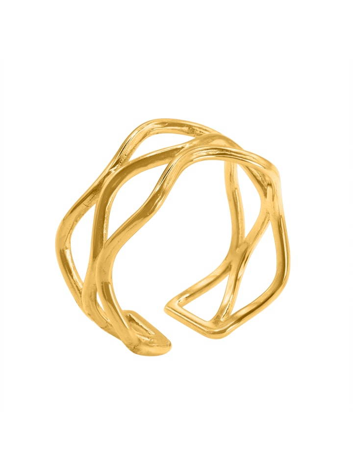 geschwungener Ring Damen Memmi goldfarben in goldfarben