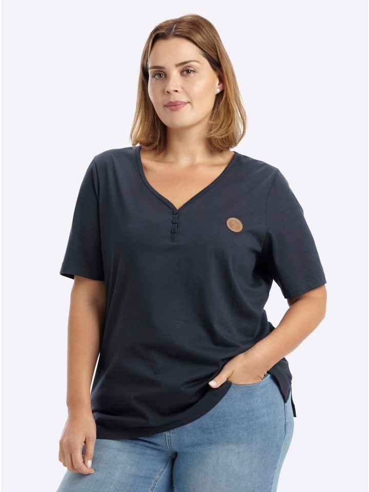 Kurzarm-Shirt in tiefblau