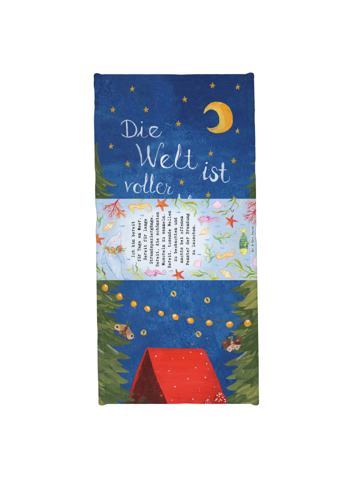 Saunatuch Unter dem Meer mit Spruch in Weiß