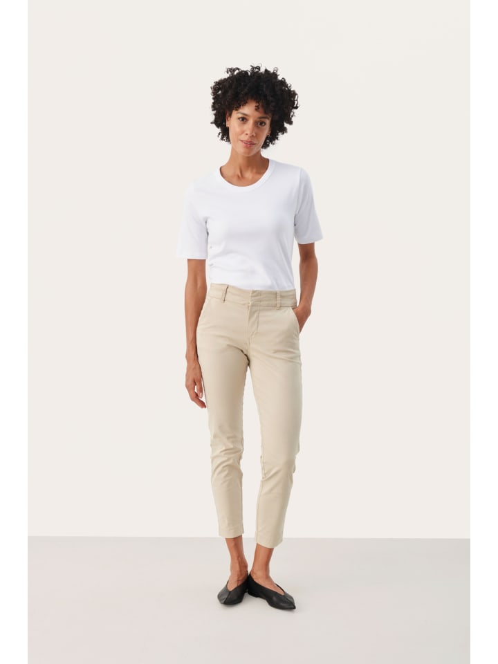Casual Hose SoffysPW Gerade Passform in White Pepper