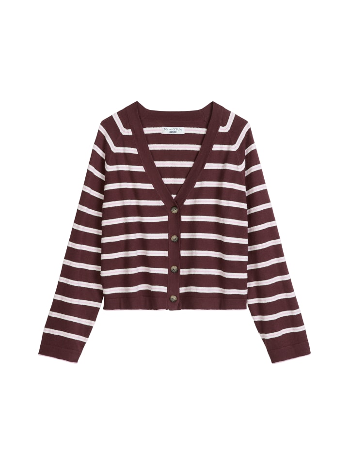 Gestreifter Cardigan regular in Dark Pink