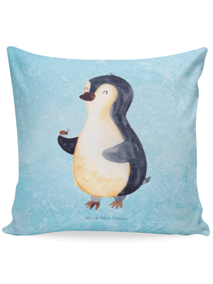Kuschelkissen 40x40 Pinguin Marienkäfer ohne Sp... in Eisblau