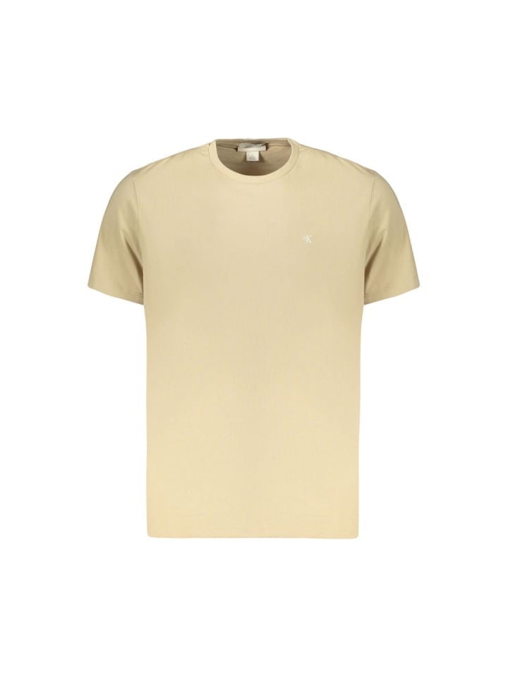 Beige Baumwolle Herren T-Shirt