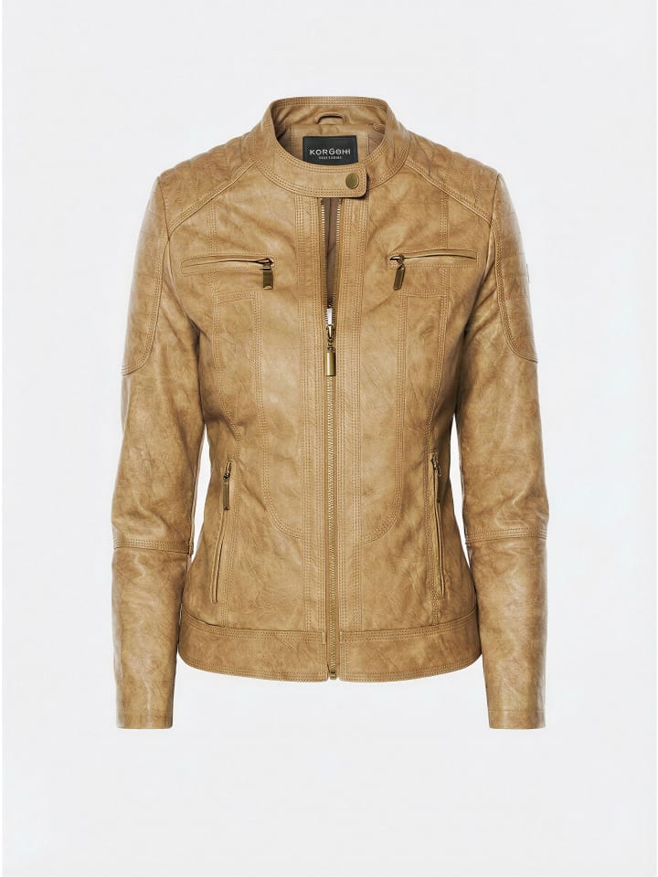 Damen-bikerjacke aus kunstleder in Lila / flieder