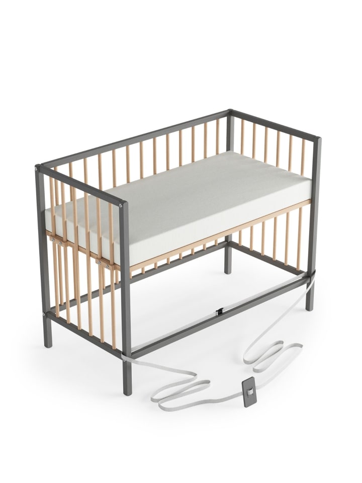 Beistellbett Matratze Cloud Air Rollen & Umbauseite grau/natur Dreamy 4in1 Bett
