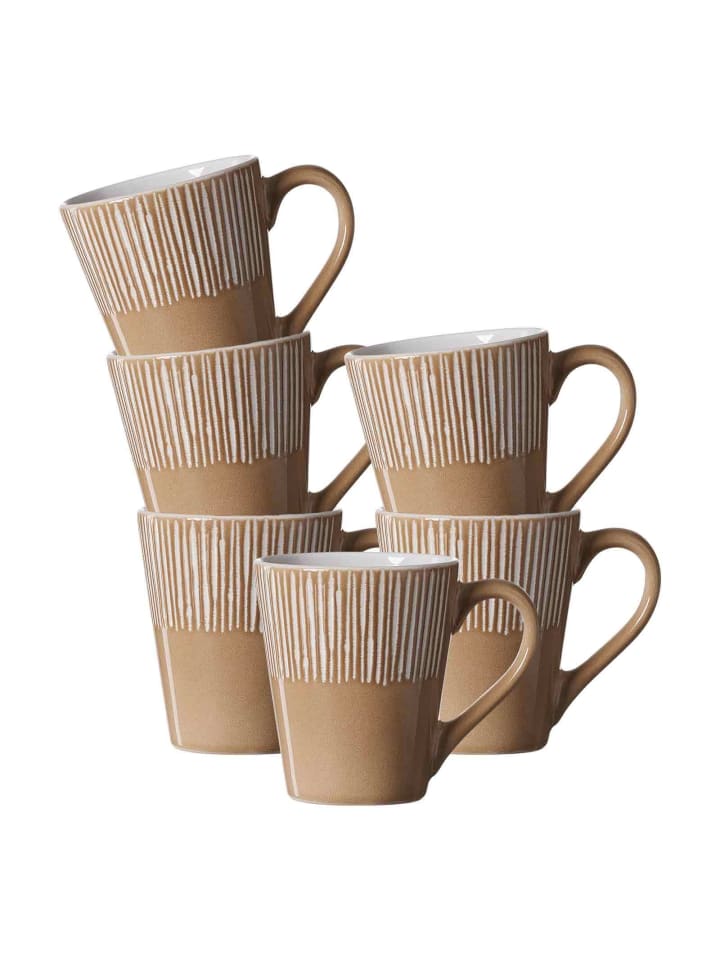 6er Set Henkelbecher Banda in Beige 315 ml