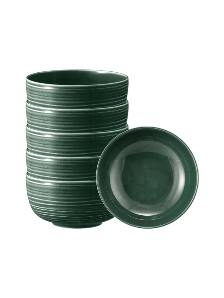 6er Set Foodbowl Terra in ø 17,7 cm in Moosgrün