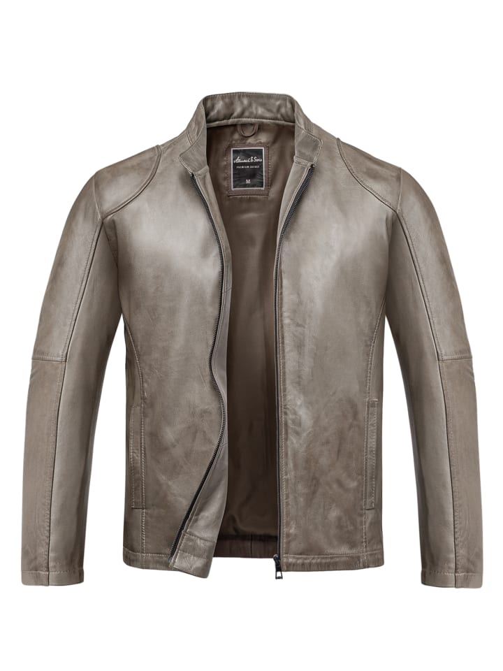 Lederjacke OKEMOS in Grau
