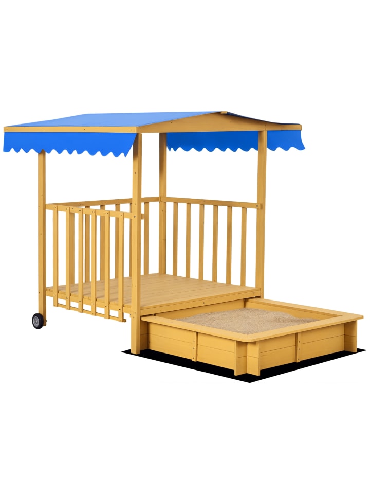 Sandkasten in Naturholz 133L x 129B x 137,5H cm