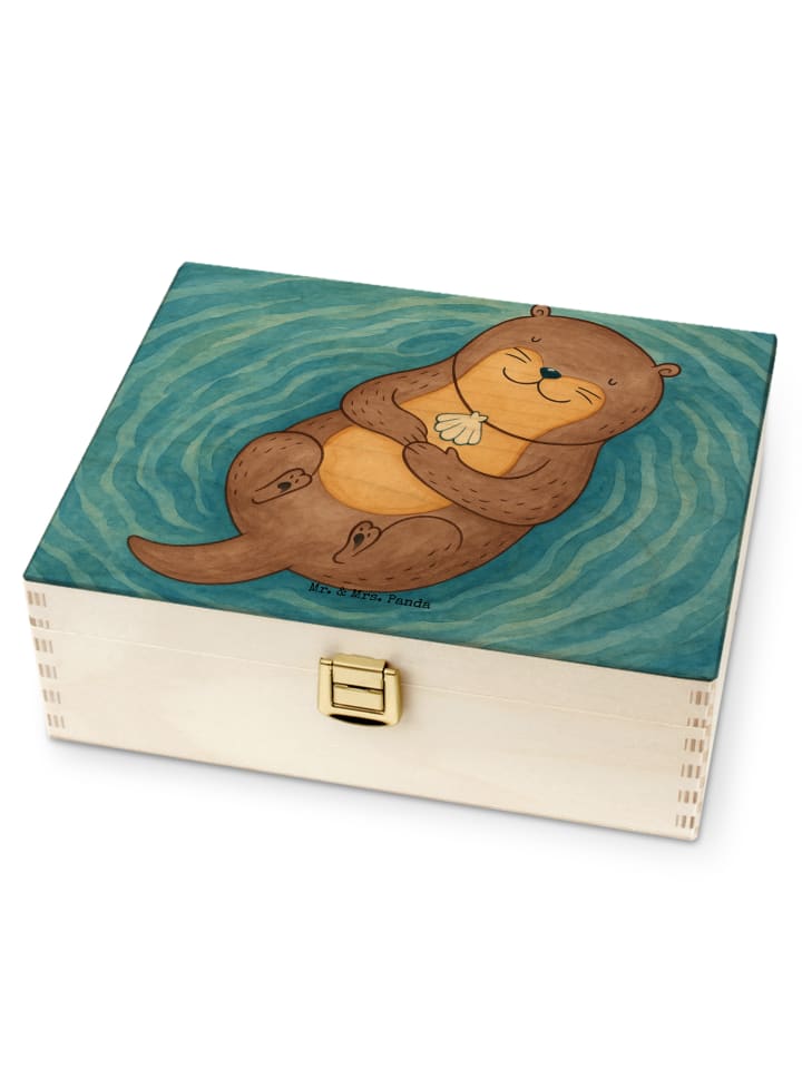 Teebox Otter Muschel Design ohne Spruch in Weiß