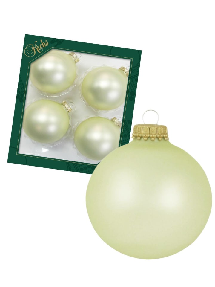 4er-Set: Baumkugeln in Creme