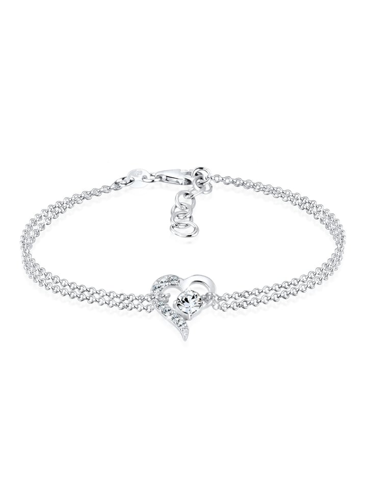 Armband 925 Sterling Silber Herz in Silber