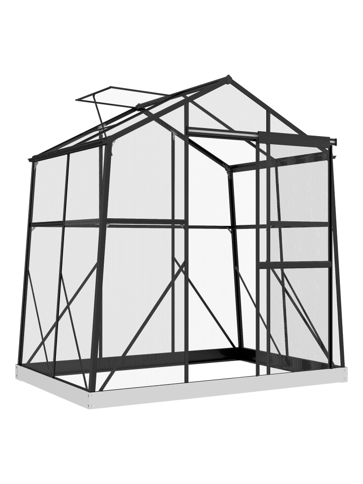 Gewächshaus in Schwarz 192L x 131B x 203H cm