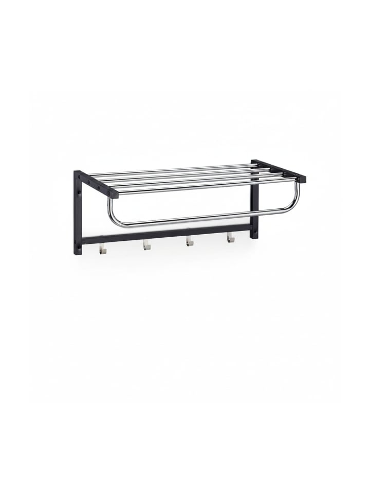 Wandgarderobe in Schwarz - (B)60 x (H)25 x (T)32,5 cm