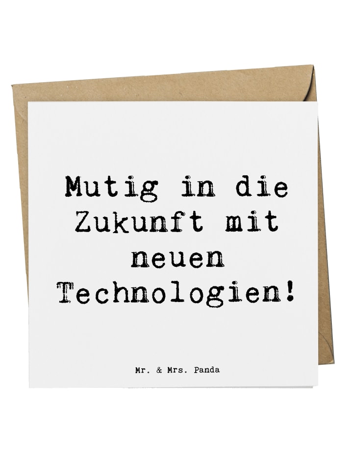 Grußkarte Spruch Neuen Technologien begegnen mi... in Weiß