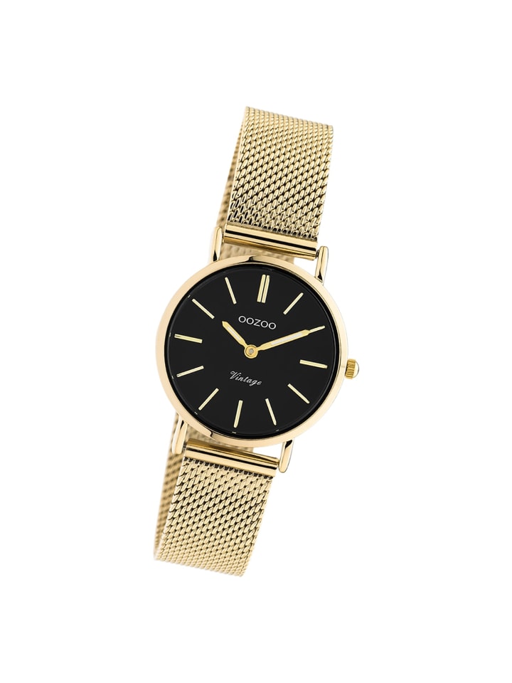 Analog-Armbanduhr Oozoo Vintage Series gold klein (ca. 28mm)
