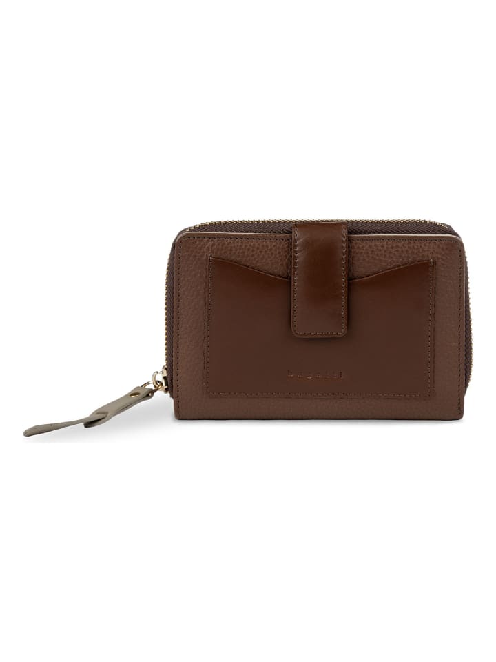 Viola Geldbörse RFID Schutz Leder 14 cm cognac-grau