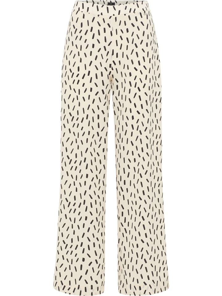 Damen Stoffhose in Wollweiss Schwarz