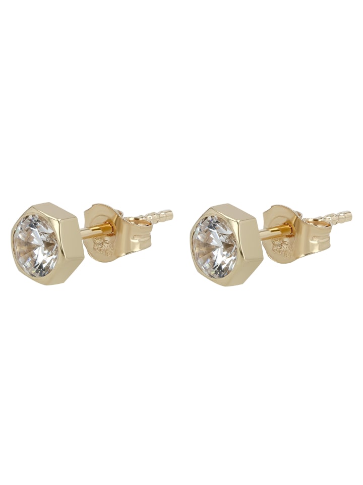 Damen Ohrringe – Ohrstecker aus 333 Gold mit Zirkonia in gold