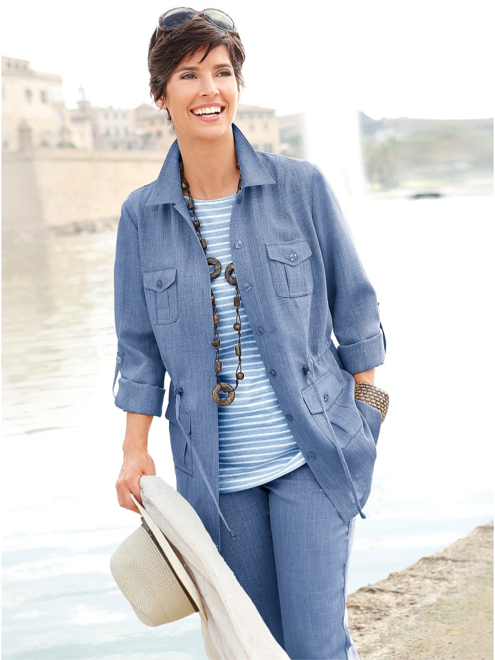 Blusenjacke in taubenblau