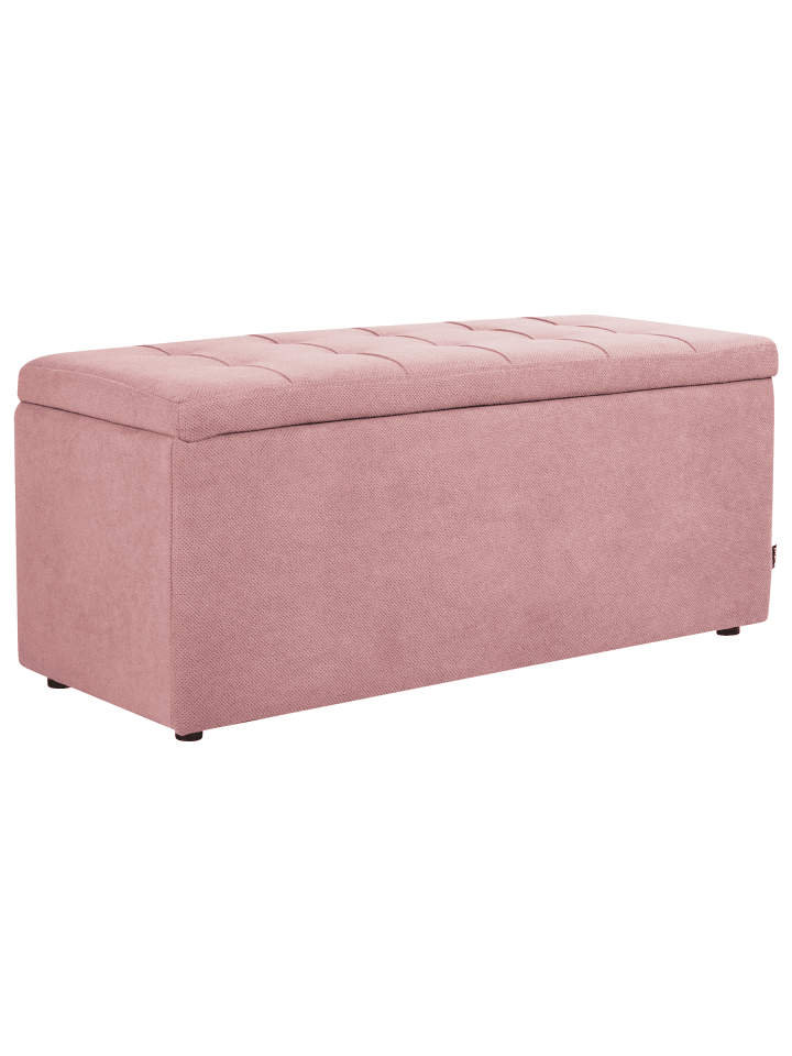 Ottomane OREM in Rosa/Schwarz - (W) 100 x (H) 42 x (L) 40 cm
