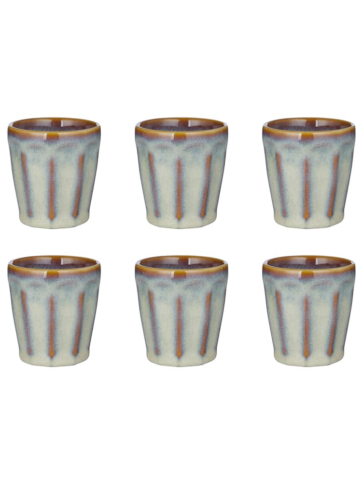 Butlers Espressotasse BERGAMO 6er-Set in Taupe