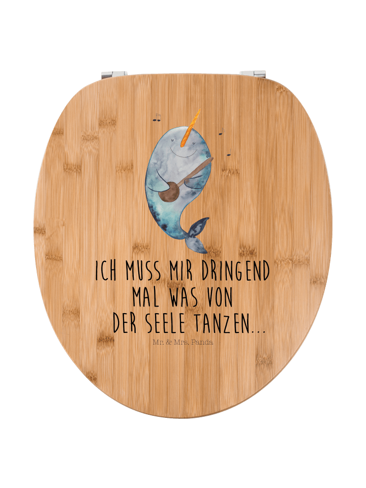 WC Brille Narwal Gitarre mit Spruch in Braun