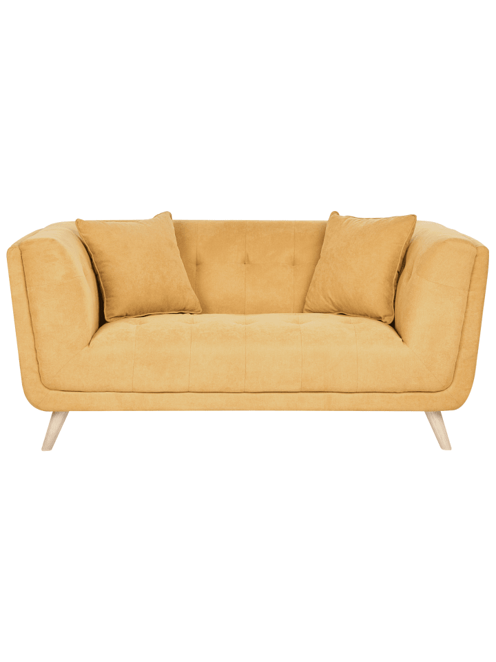 3-tlg 2-Sitzer Sofa HABO in Gelb/Braun