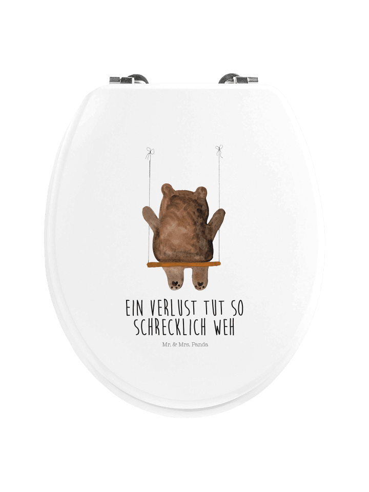 WC Sitz Bär Schaukel mit Spruch in Weiß