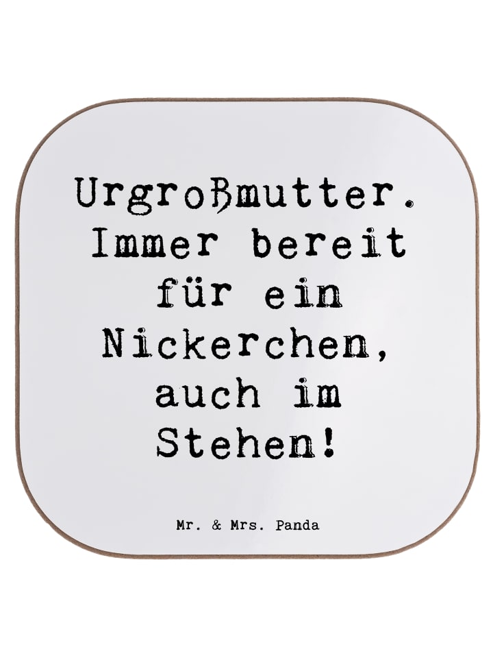 Untersetzer Urgroßmutter Nickerchen mit Spruch in Weiß