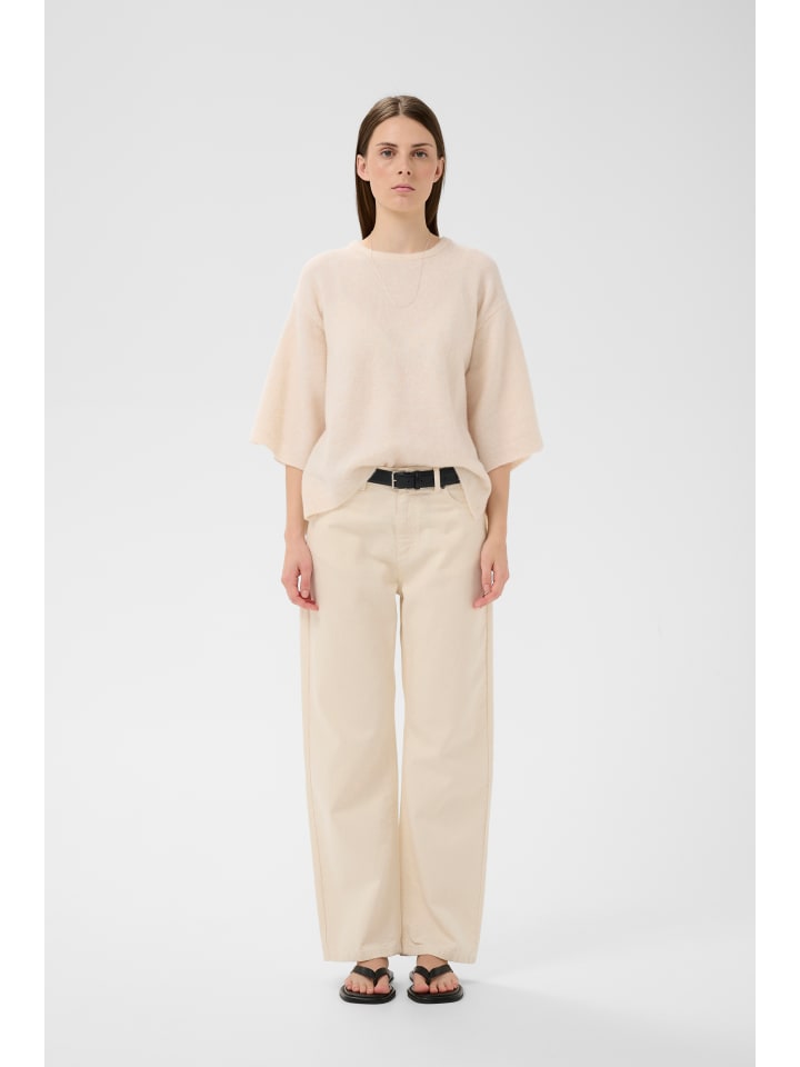 Kurzarm-Bluse GUNIIW Baggy fit in Whisper White Melange