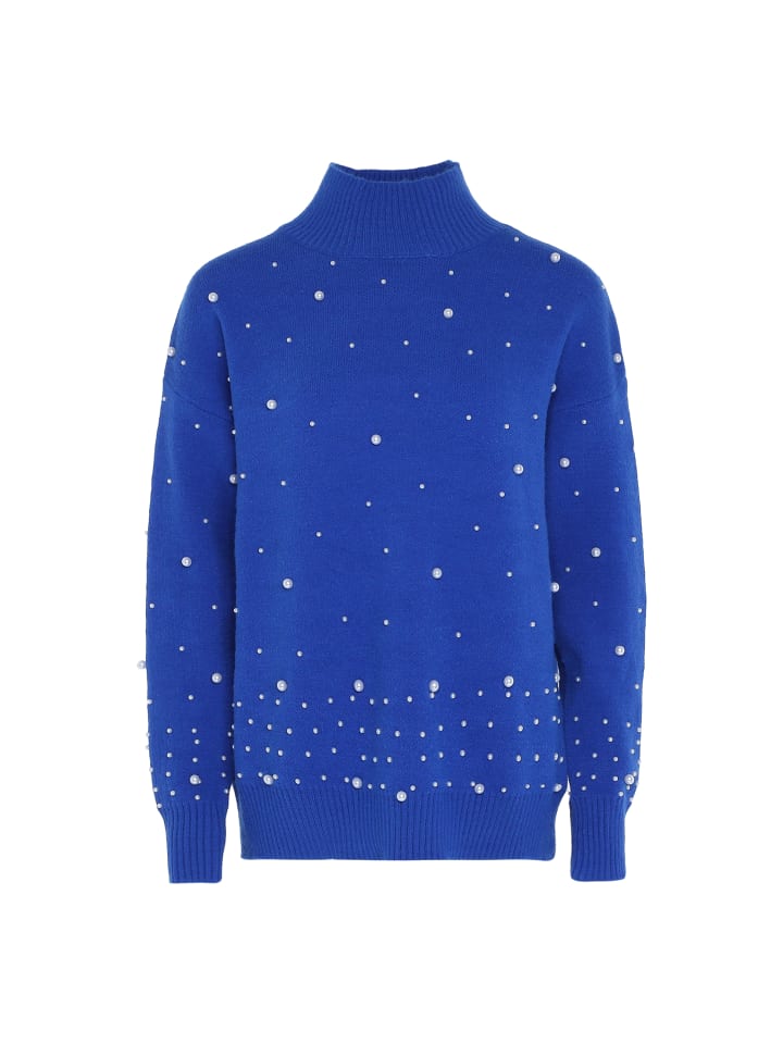 Damen Pullover Mit Perlen in KÖNIGSBLAU