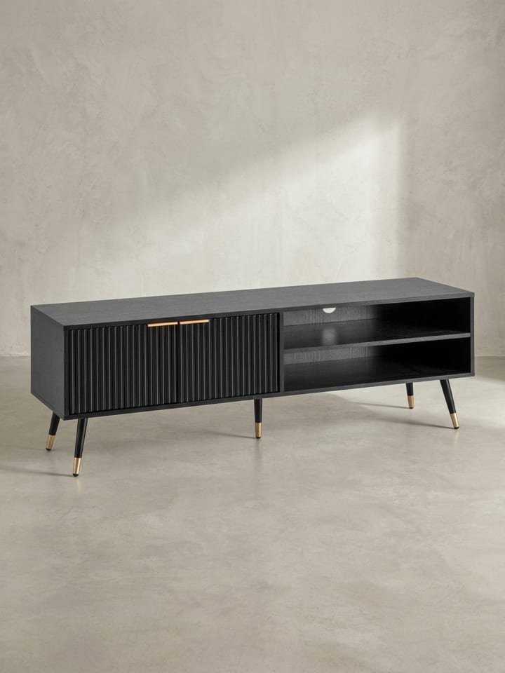 Lowboard mit Eiche-Dekor 150x51x39 cm TV-Kommode Modern,