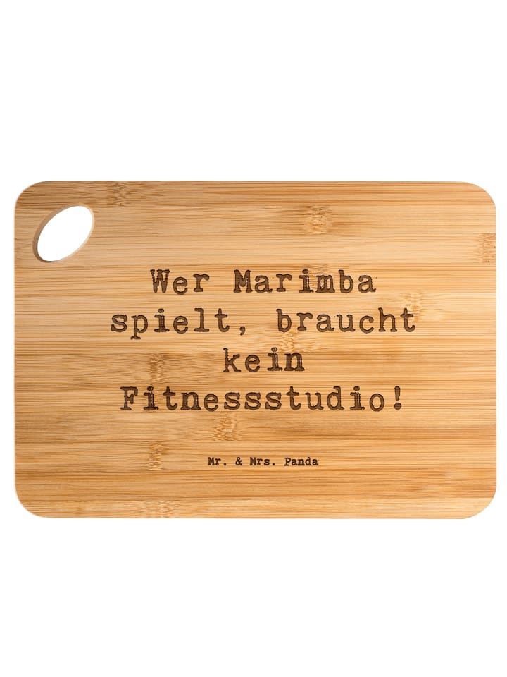 Schneidebrett Spruch Marimba Fitness mit Spruch in Braun