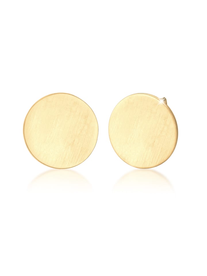 Ohrringe 925 Sterling Silber Geo, Kreis in Gold