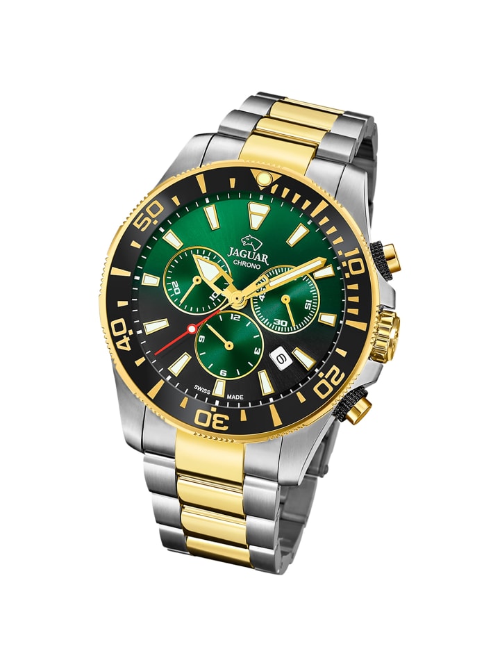 Chronograph-Armbanduhr Jaguar Executive silber, gold groß (ca. 43,5mm)