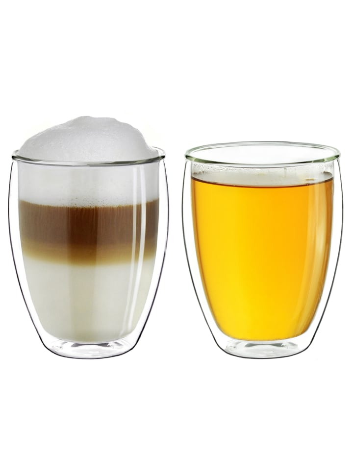 2er Set Thermoglas dg-h "Doppelwandglas" - 400ml Glas