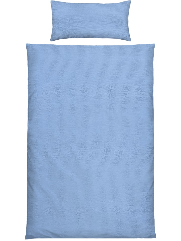 Seersucker Bettwäsche Wertingen in blau