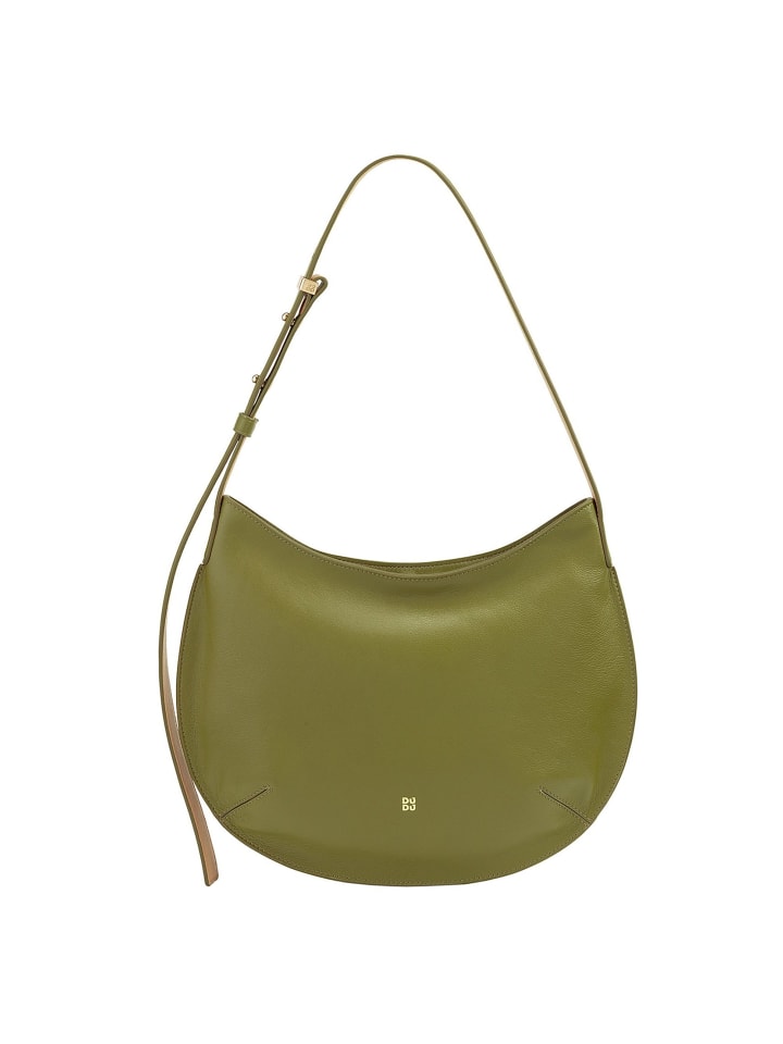 Hispani Schultertasche Leder 34 cm olive