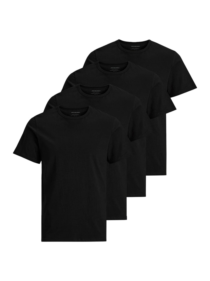 T-Shirt 4er Pack in Schwarz